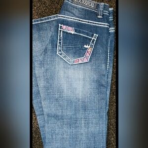 New unworn Rock &  Roll embroidered jeans 26 x 34 bootcut Riding Jean